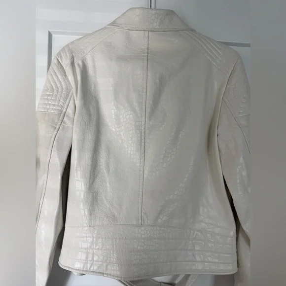 Azalea Wang Women's White Embellished Leather Jacket - Picture 10 of 11